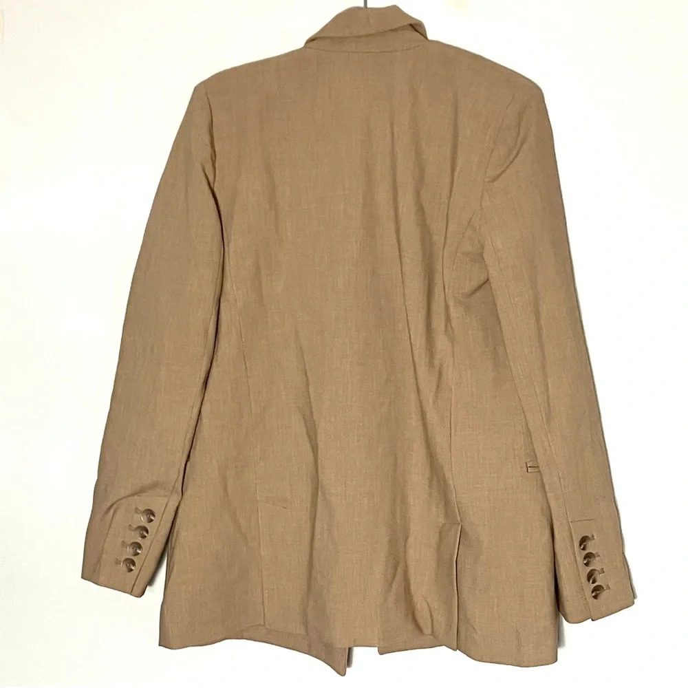 Anthropologie MAEVE Double Breasted Blazer In Beige Size 6 - Picture 6 of 10
